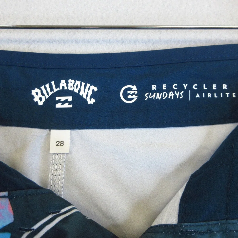 Billabong Board Shorts Mens 28 Navy Blue Floral Recycler Sundays Airlite Surf